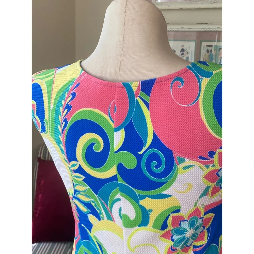 Ronni Nicole Multi Color Psychedelic Floral Paisley Shift‎ Dress Size 10 coastal